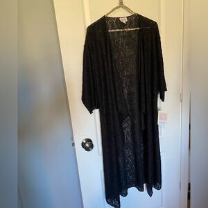 New Lularoe Small Solid Black Shirley Lace Kimono